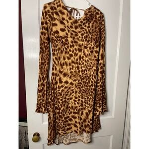 Princess Polly Brown Leopard Long Sleeve Dress